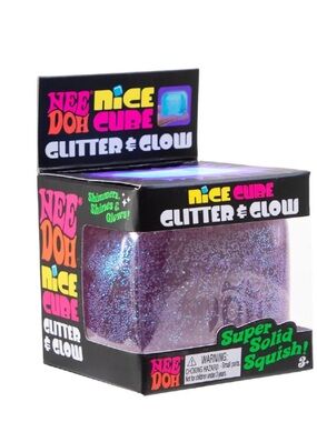 Schylling NeeDoh Nice Cube Glitter & Glow NWT